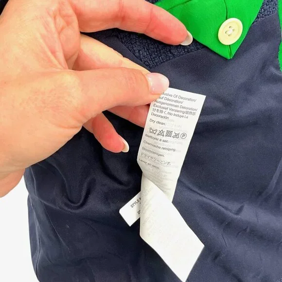 NWT J Crew Textured Tweed Navy Blue Preppy Classic Peplum Blazer Jacket Size 4 - Picture 13 of 14